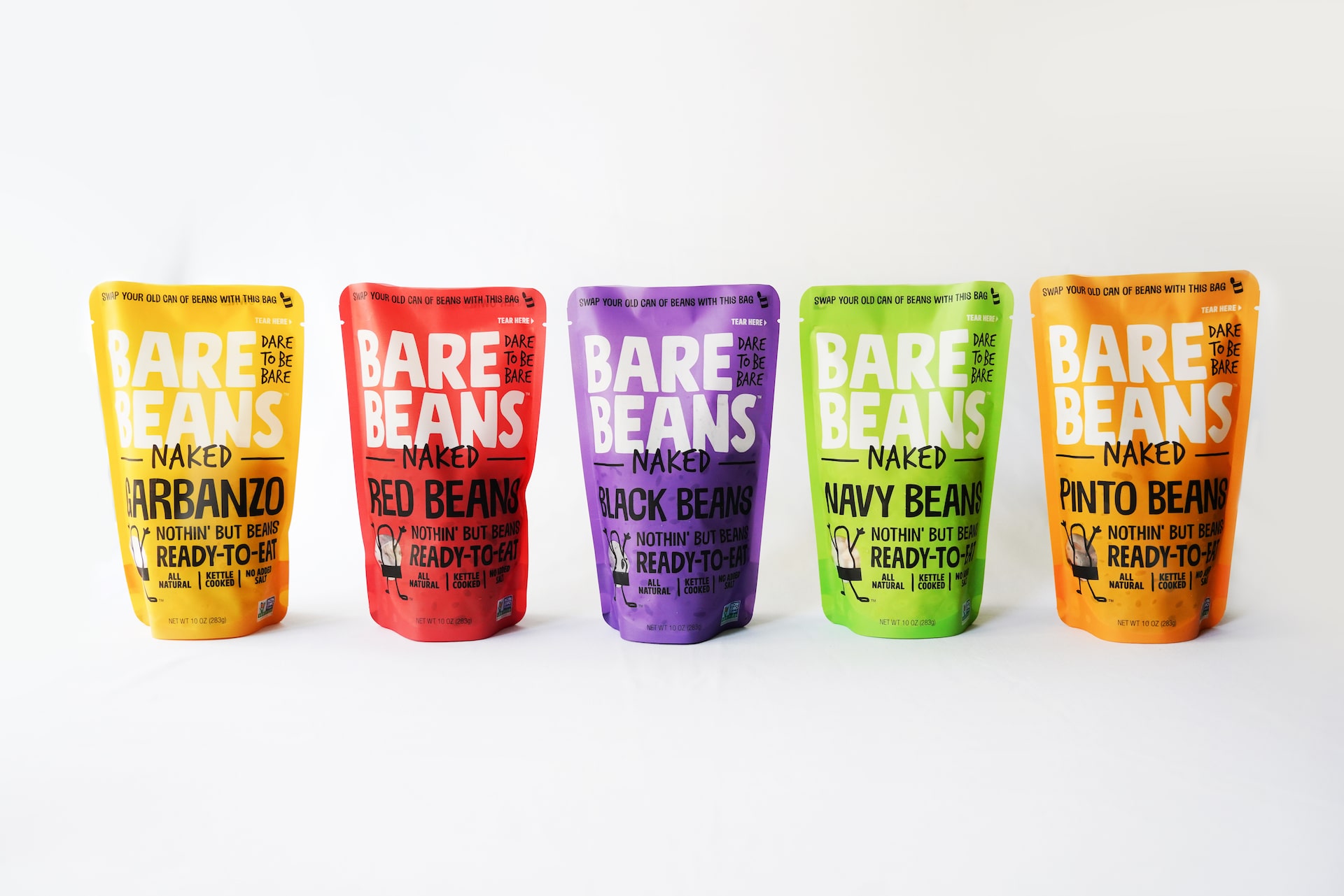 Bean Products Lined Up